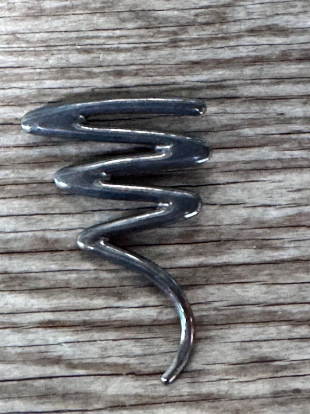 Sterling Silver Zigzag Design Brooch Pin Marked 925 Thailand 2 Inches Long
